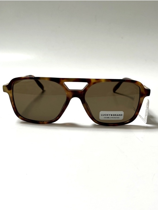 New LUCKY BRAND Double Bridge Aviator Sunglasses Tortoise Shell Acetate Brown main image 4